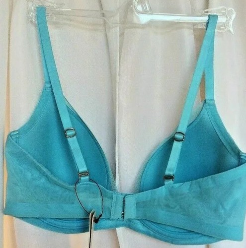 Skarlett Blue Bra Sz 32D Underwire Lace Lightly Padded Plunge Celestial Blue NWT - Picture 3 of 6