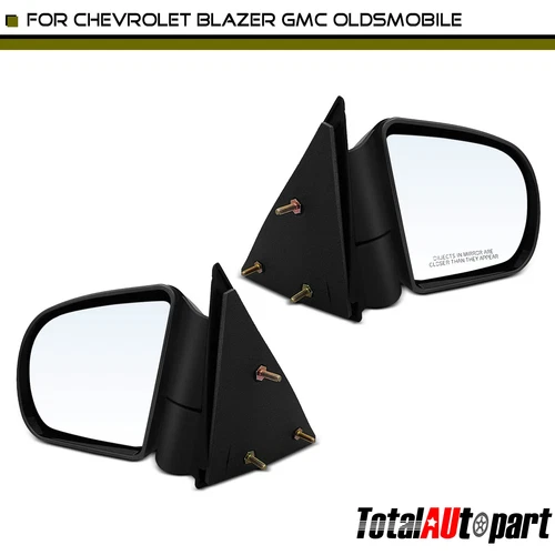 2x Textured Black Manual Folding Mirror for Chevy GMC Oldsmobile Left & Right