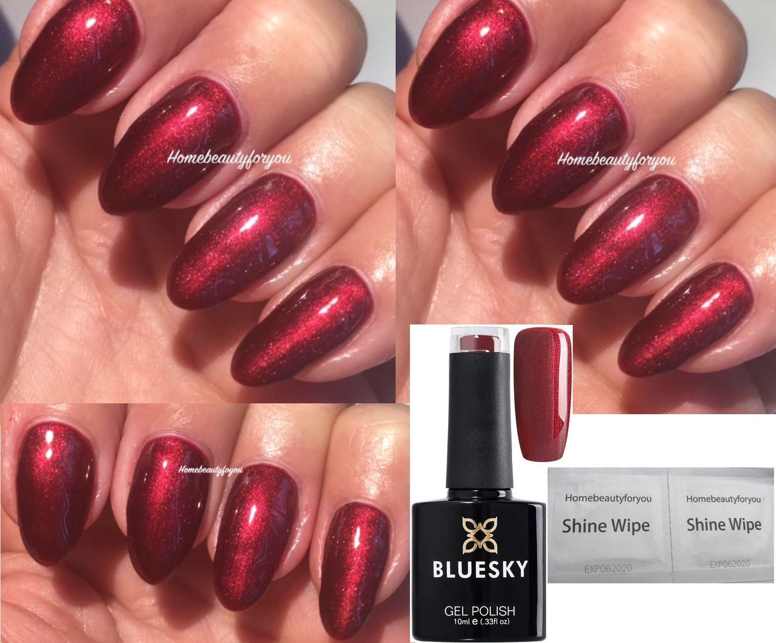 BLUESKY GEL NAIL POLISH RED CRIMSON SASH 80585 LED UV SOAK OFF