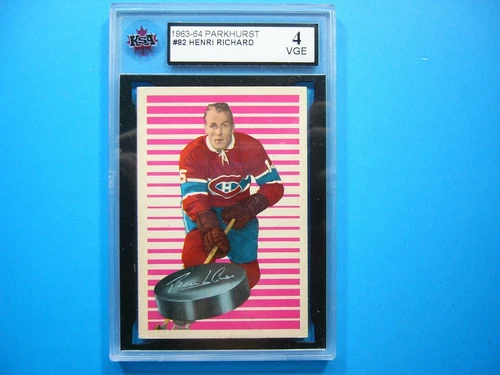 1963/64 PARKHURST NHL HOCKEY CARD #82 HENRI RICHARD KSA 4 VGEX SHARP!! PARKIE GL