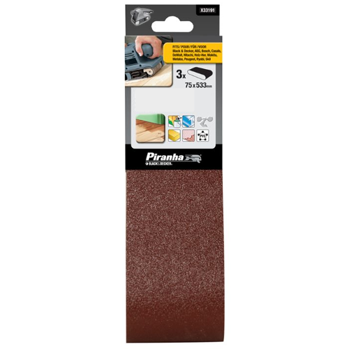Carta Vetrata per Levigatrice 75x533 mm Grana 100 cf 3 pz Black & Decker X33196
