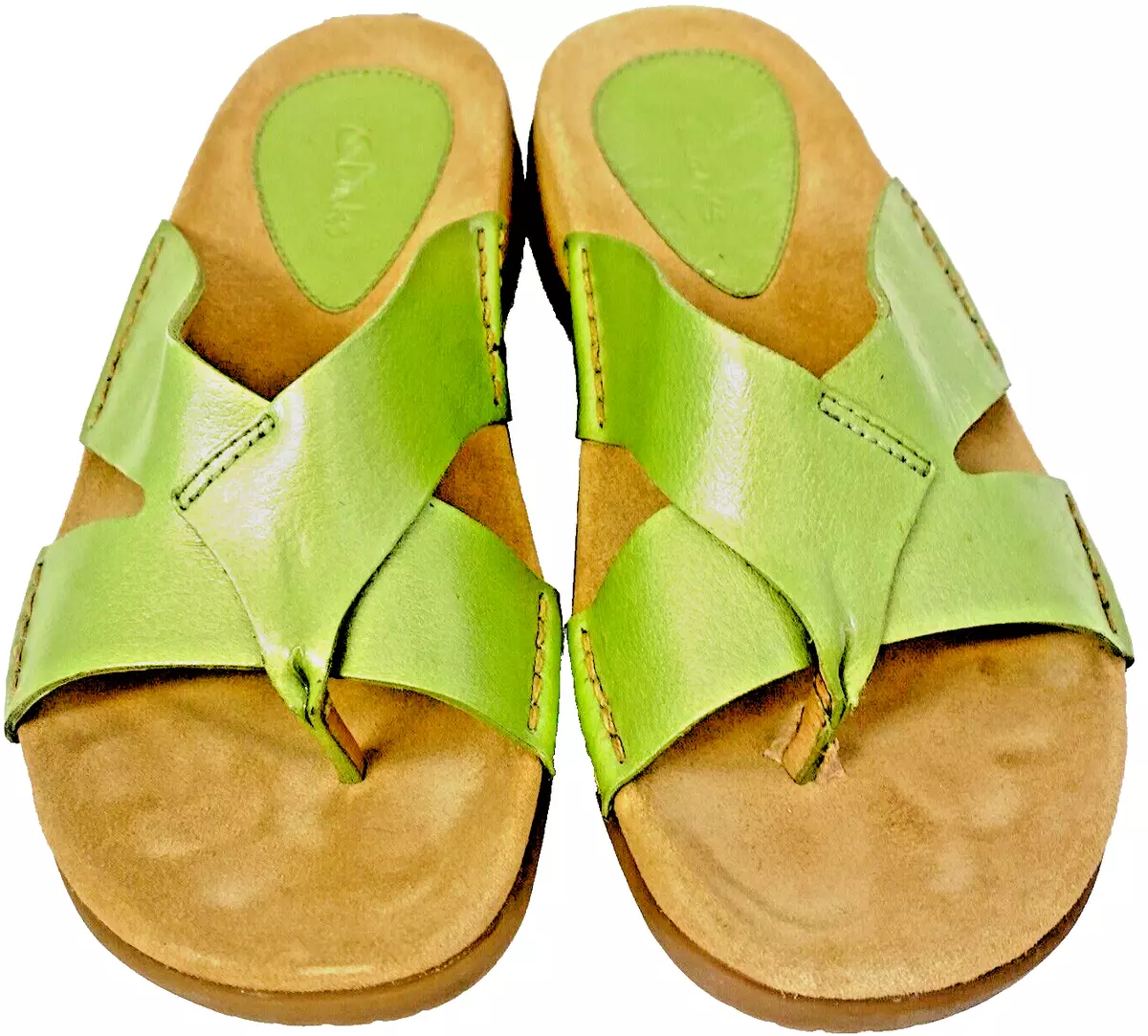 Clarks sandals sales womens green