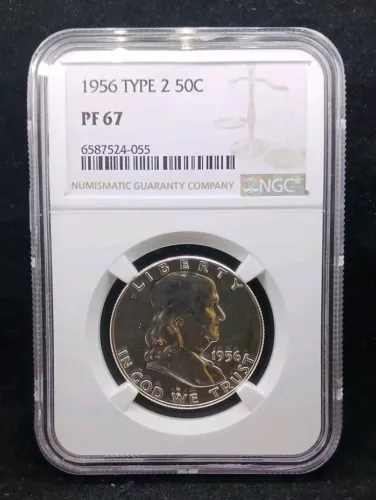 1956 NGC PF67 Type 2 Franklin Half Dollar Coin