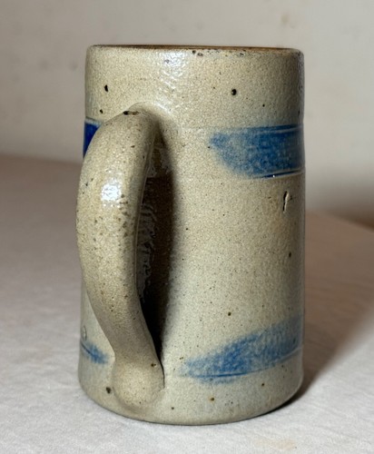Rare antique 19th century cobalt glazed stoneware pottery dining mug cup jug - Picture 5 of 8
