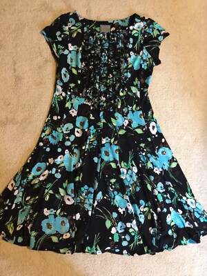 Rabbit Rabbit Rabbit Designs Dress SZ 6 Fit n Flare Tuxedo Ruffles Modest  Black | eBay