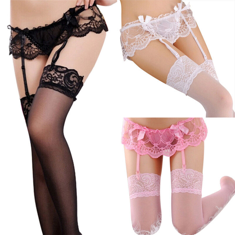 Sexy Stockings Lace Garter Belt Suspender Set Women Lingerie Sexy Garter Belt.BI eBay photo pic