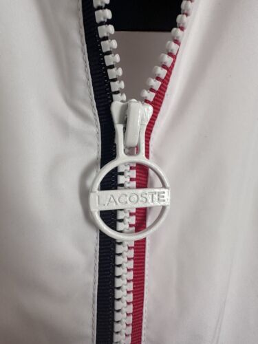 BNWT Lacoste Men's France Olympics FOLDABLE RAINCOAT Fr 54 US M/L PTP 28” White - Picture 4 of 16