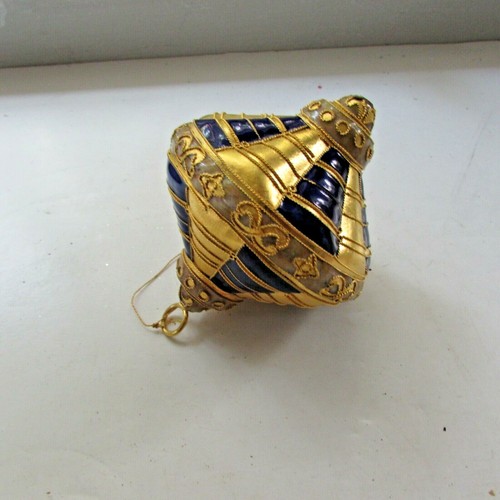 VINTAGE CLOISONE ornament Gold and Blue colors - Picture 3 of 5