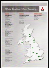 Mitsubishi EV Electric Vehicle Dealer List c2011-2012 UK Single Sheet Brochure