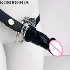 Metal Wearable Chastity Cage with Removable Silicone Peni Belt Rings Lock Male