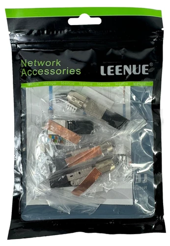 4 Stk LEENUE Netzwerk Stecker RJ45 Cat7 LAN Netzwerkstecker geschirmt Metall NEU