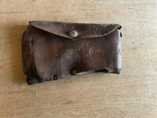 Brown Leather Axe Sheath Only Vintage Rough Stiff Damaged Relic