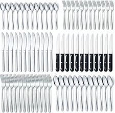 72Pcs Silverware Set Stainless Steel Flatware Set for 12 Cutlery Kitchen Utensil