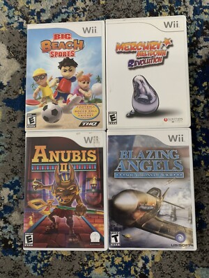Wii 4 Game Bundle: Blazing Angels -Big Beach Sports Anubis II - Mercury Meltdown