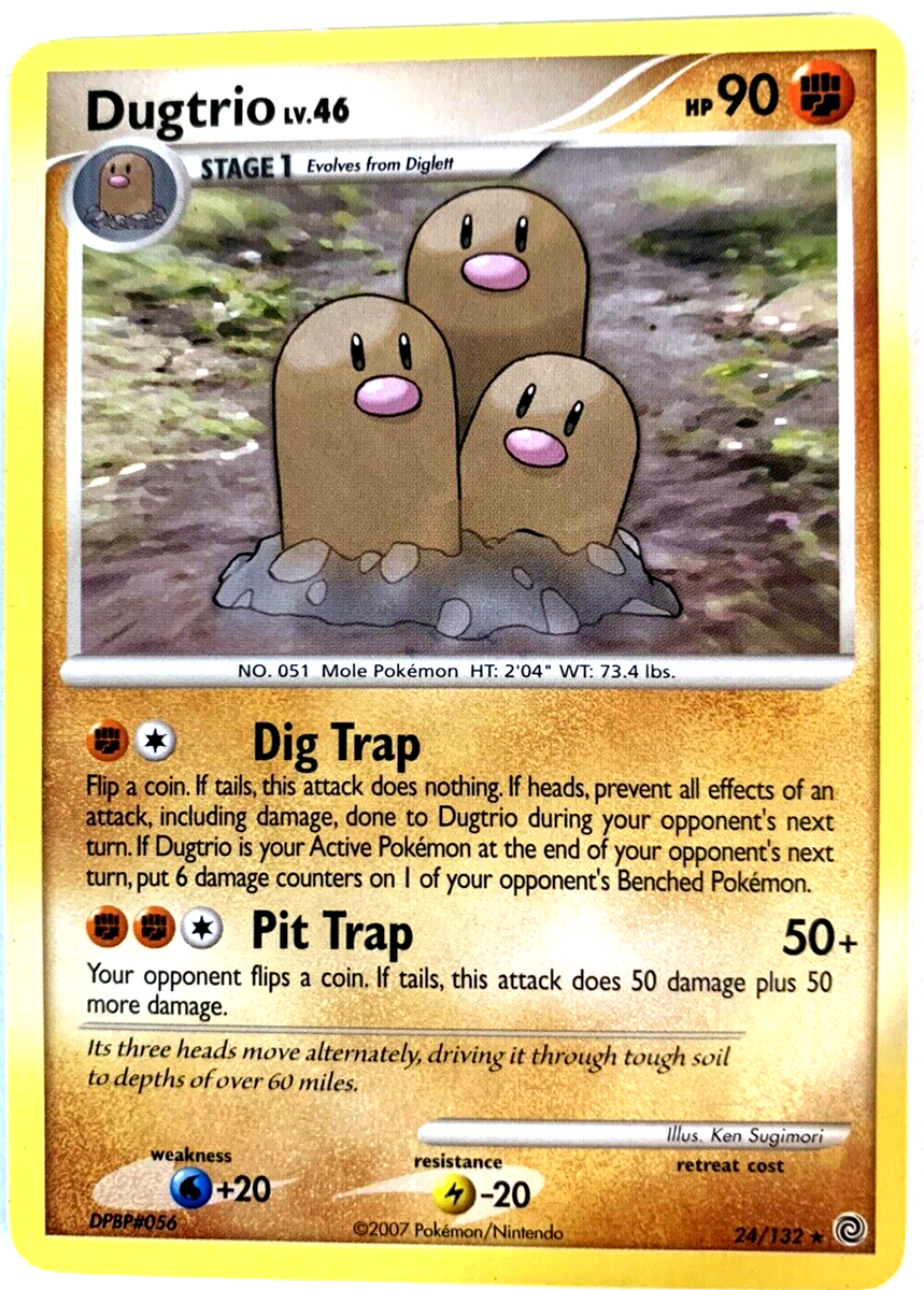 DUGTRIO Lv.46 - Secret Wonders - 24/132 - RARE - Non-Holo - 2007