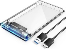 2.5 External Hard Drive Enclosure USB 3.0 to SATA III Tool-Free Clear Hard Di...