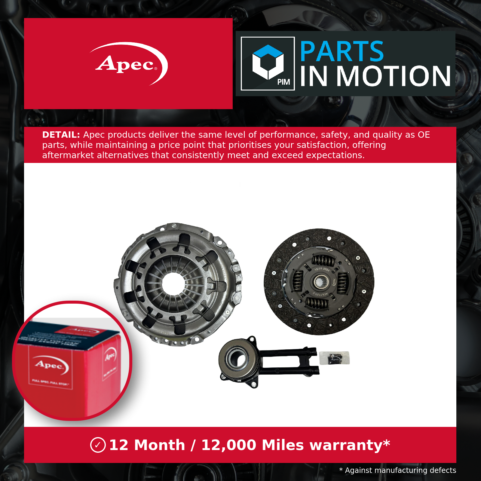 Clutch Kit 200mm ACL1127 Apec 1521288 1521291 1212061 1434878 1457641 Quality