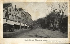 Webster, Massachusetts MA Main Street Antique Original Vintage Postcard
