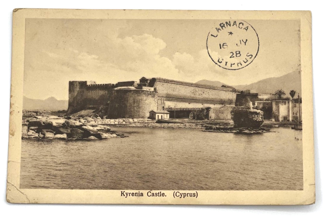 Kyrenia Castle Postcard Cyprus Larnaca Cancel 1928 Printed in Germany