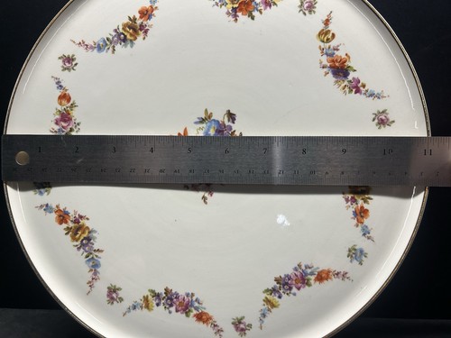 Vintage Erphila Porcelain Hand Painted Cake Plate 11” Floral Swag Germany - Picture 5 of 7