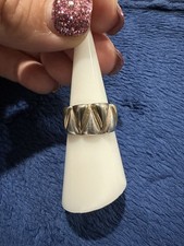 Sterling Silver 925 Modernist Band Ring, Size 6