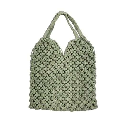 J.CREW Cadiz Hand-Knott Rope Tote Mint Green Resort Beach Boho Summer Vibes NWT - Picture 6 of 9