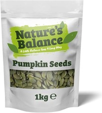 Pumpkin Seeds 1kg Raw Whole Edible by Natures Balance 1kg Resealable Bag 12.93 per kilo