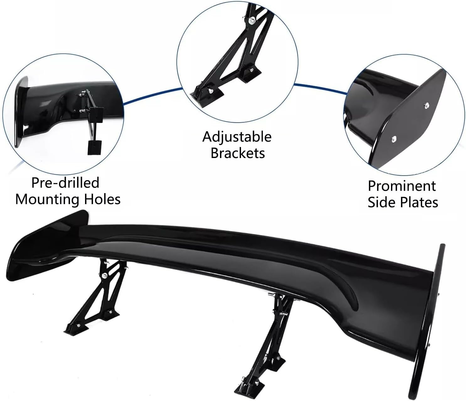 For Maserati Gran Turismo Rear Trunk Spoiler Lip Wing Matte Black Color Upper