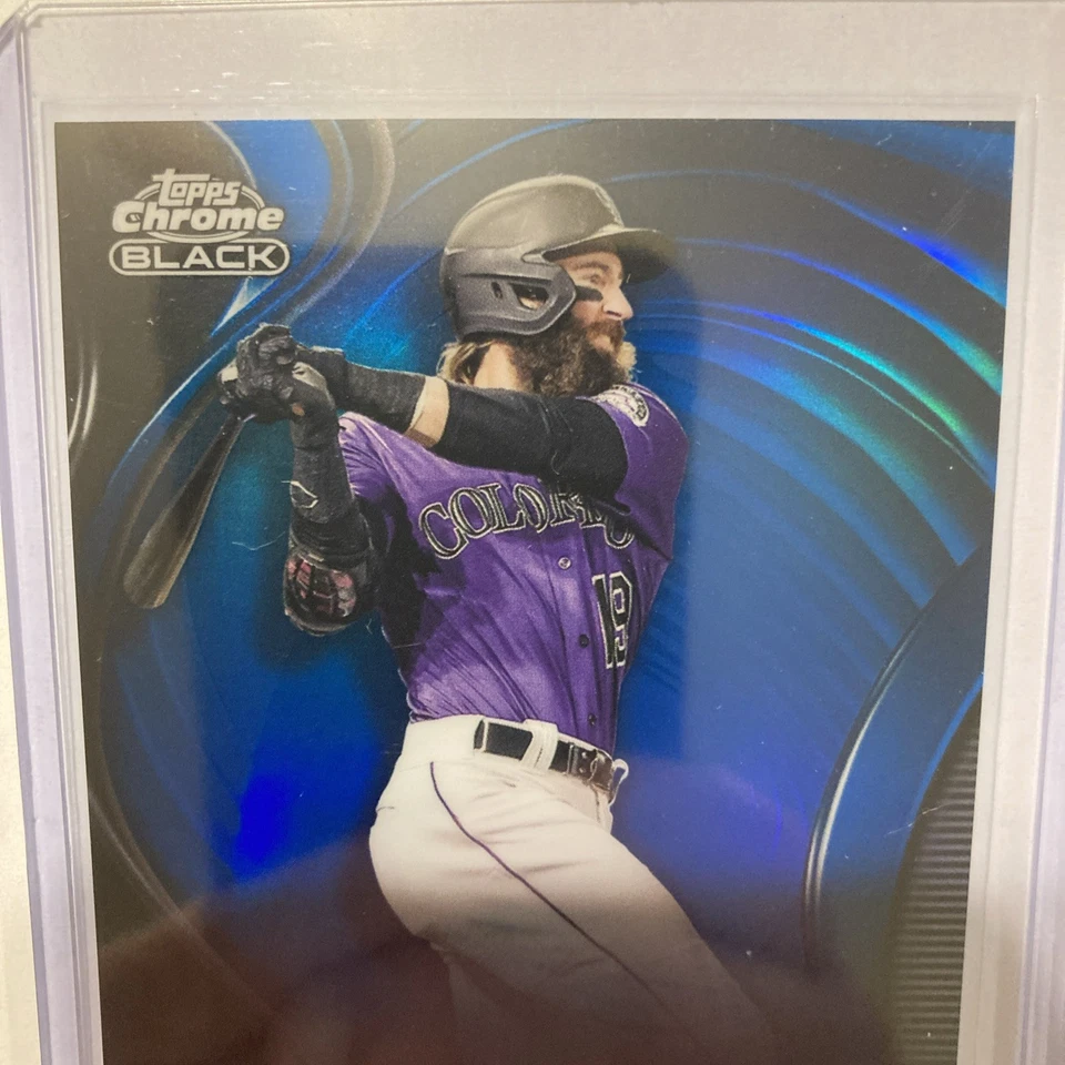 2022 Topps Chrome Black /75 Blue Refractor #26 Charlie Blackmon Rockies - Image 2 of 4