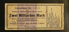 Hamburg -Vereinigung HH Banken/Bankiers- 2 Milliarden Mark 1923,  VF