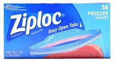 Ziploc 00381 Clear Plastic Square Freezer Bag 7-1/16 H x 7 W in. (Pack of 9)