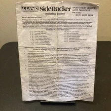Lund Sidetracker Running Board Instructions 55100 55101 55102 55104 SUV/ECPickup