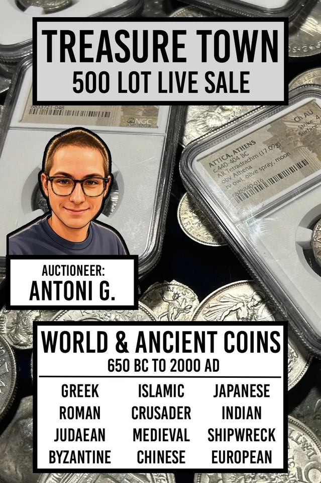 FIRST SHOW - 650 Ancient & World Coins w/Antoni from Treasure Town