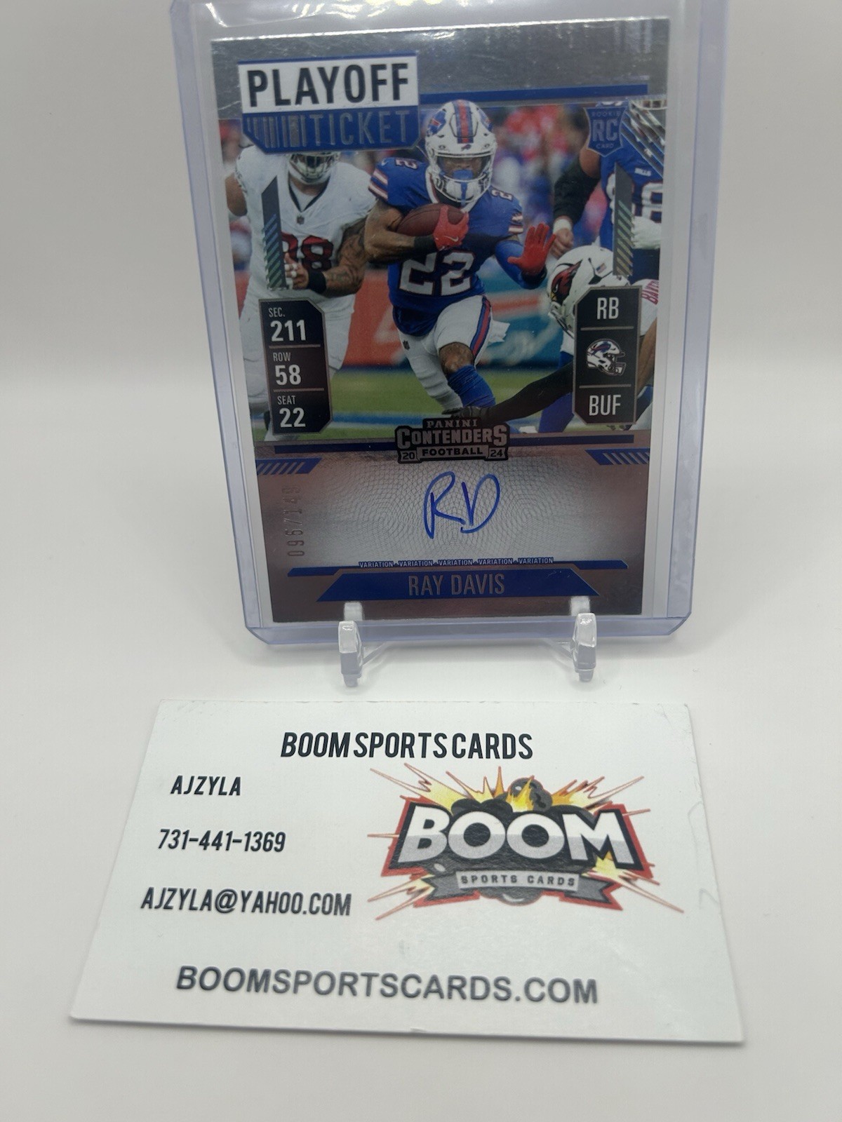 2024 Panini Contenders RAY DAVIS #137 Playoff Ticket AUTO /149 Variation ON CARD