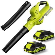 Leaf Blower Cordless - 21V Powerful Electric Leaf Blower with 2 Batteries and...