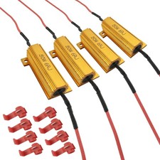 50W 6ohm Load Resistors for Fix LED Bulb Fast Hyper Flash Turn -Gold-4 PCS