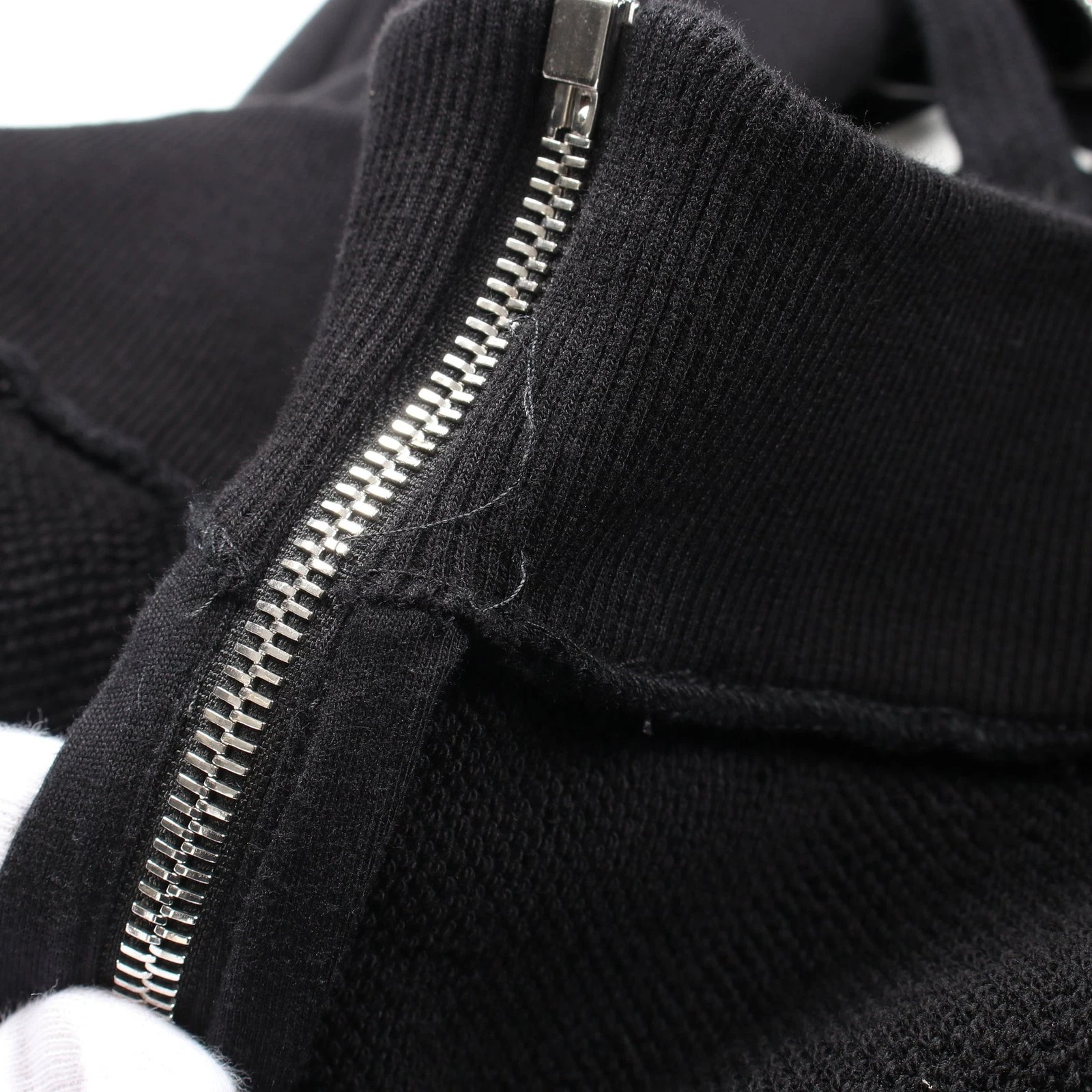 【Tops】VALENTINO VLTN Felpa con cappuccio e zip logo in cotone nero Valentino