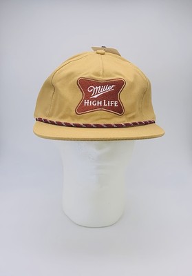 Mad Engine Miller High Life Trucker Rope Snapback Cap Baseball Hat Tan - New NWT