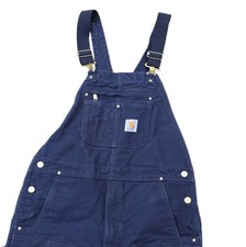 Carhartt R01-M Relaxed Fit Duck Bib Overalls Navy Blue Size 38x30