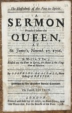 1708 'Blessedness Of The Poor In Spirit. Queen Anne Sermon At St. James's'