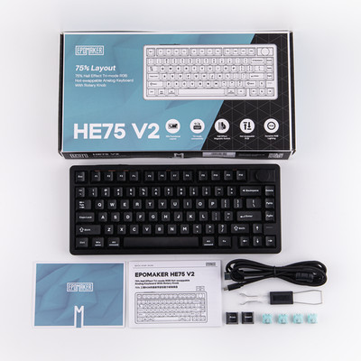 EPOMAKER HE75 V2 75% Hall-Effect Gaming Tastatur 8000Hz Schwarz