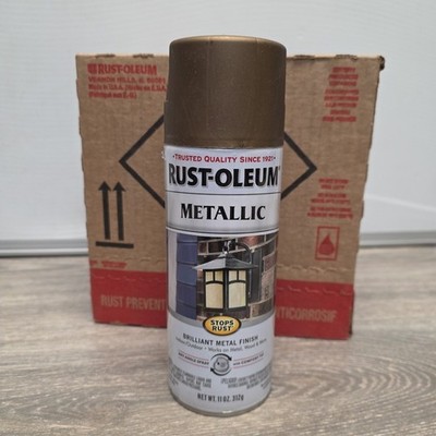 Case Of 6, Rust-Oleum Metallic Spray Paint, Antique Brass, Metallic, 11 Oz