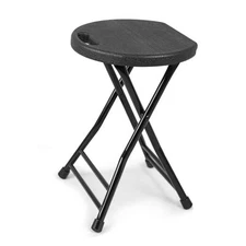 Folding Stool with Handle, Folding Chair,Folding 18-Inch 18-inch Black Set of 1