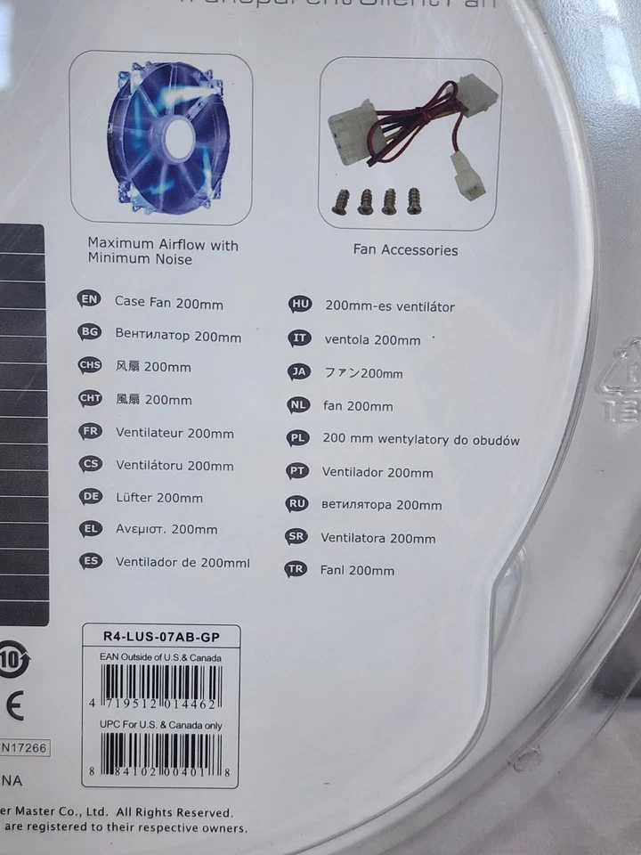 CoolerMaster MegaFlow 200 Blue LED R4-LUS-07AB-GP Cooling Silent Fan New - Image 4 of 4