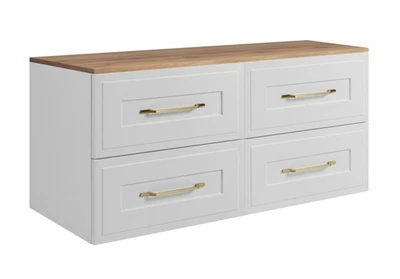 Meuble sous-lavabo suspendu CLASSIC 160 cm blanc/chêne - Photo 1/4