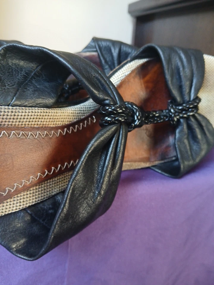 Tacones de cuña Sperry Top Sider Shoreham negros con tiras de cuero corcho talla 9 M Foto 4 de 4