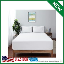 King Size Fitted Sheet Only White, 100 Egyptian Cotton 600 Thread Count, 16" De