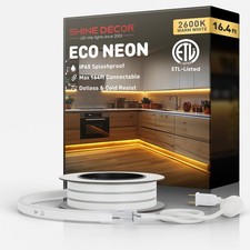 Shine Decor LED Rope Lights AC 120V, Connectable 16.4 ft, Warm White