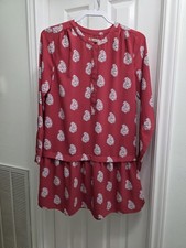 Loft Small Burgundy Red Paisley Lantern Shirt Dress