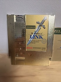 Zelda II Adventure of Link NES Gold Cart w/ Manual & Nintendo Hard Case